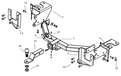 Фаркоп БИЗОН / BIZON FA 0710-E для DongFeng Fengon ix7
